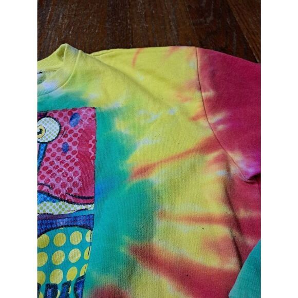 XL Tie Dye Long Sleeve Crew Neck Fleece Sweatshirt - Picture 5 of 7